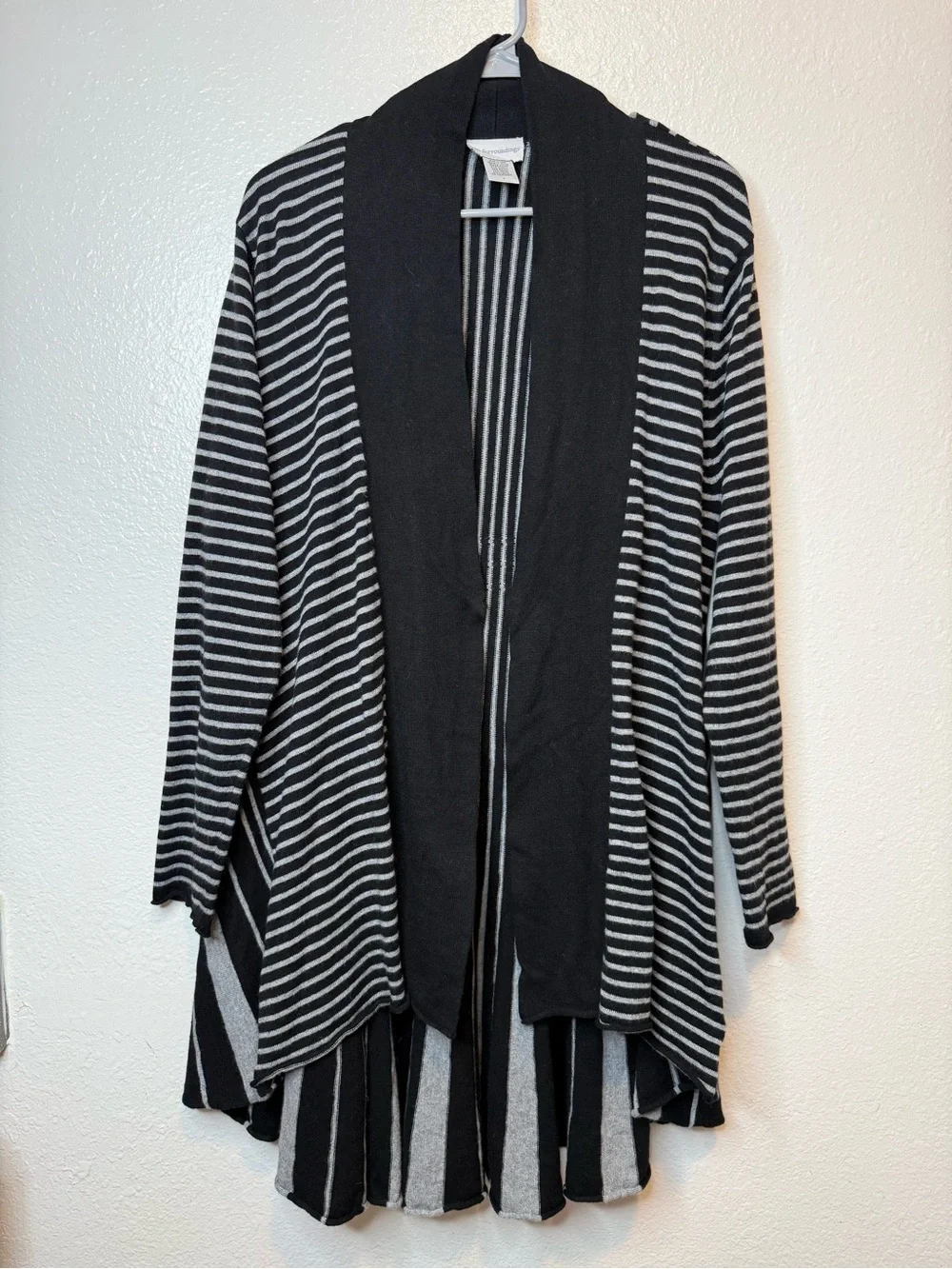 Soft Surroundings Downtown Topper Striped Cardigan *Flaws* Size L Office Preppy